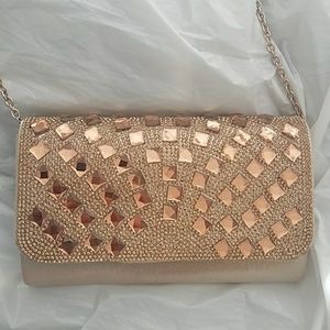 Gold rhinestone Clutch